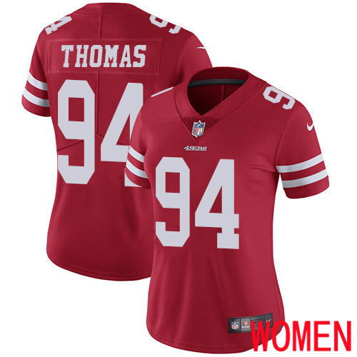 San Francisco 49ers Limited Red Women Solomon Thomas Home NFL Jersey #94 Vapor Untouchable